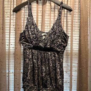 Speechless Black and White Floral Tank Top